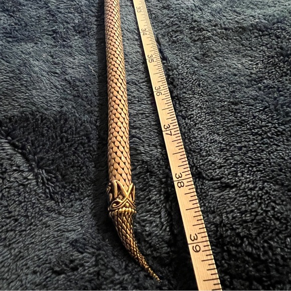 Vintage beige mesh snake belt necklace - Picture 8 of 12